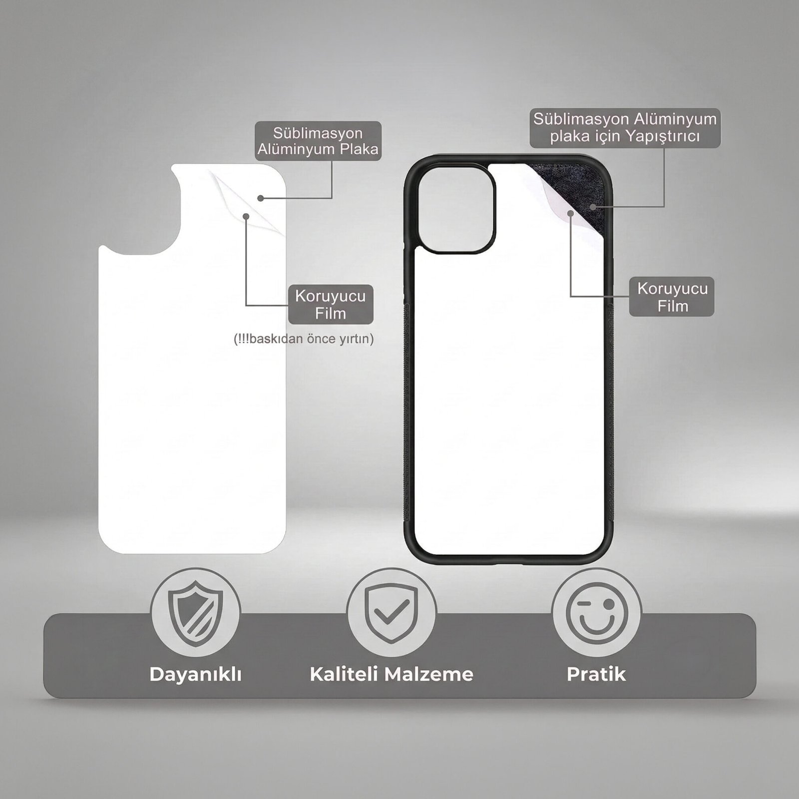 Boş Baskısız Süblümasyon Telefon Kılıfı iPhone Serisi