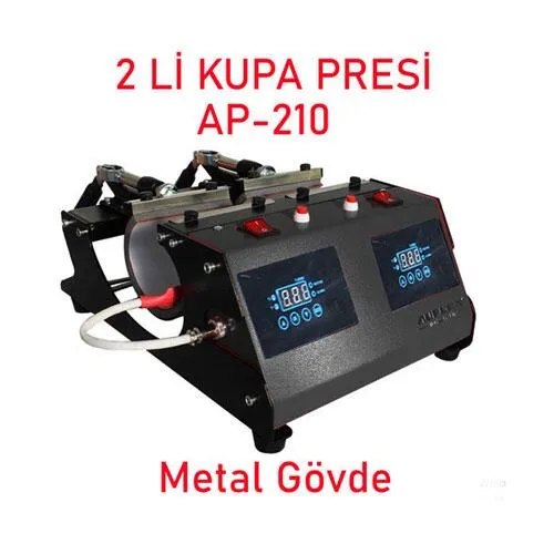 İkili Kupa Baskı Presi - Standart Kupa + Kahve Fincanı Rezistansı AP-210FS