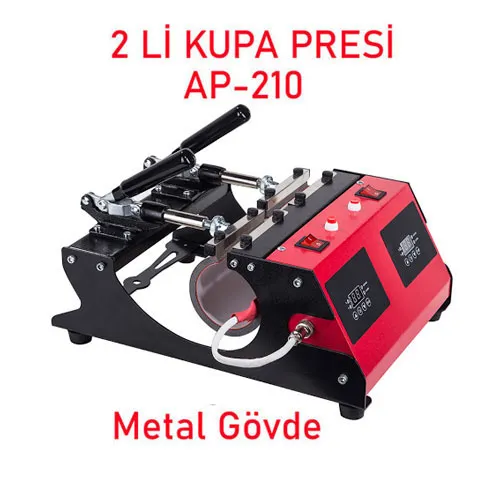 İkili Kupa Baskı Presi - Standart Kupa + Kahve Fincanı Rezistansı AP-210FS