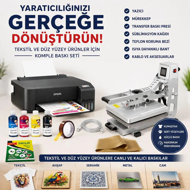 Sublimasyon Başlangıç Seti - KR1702 Otomatik 38x38 cm + Epson L1250