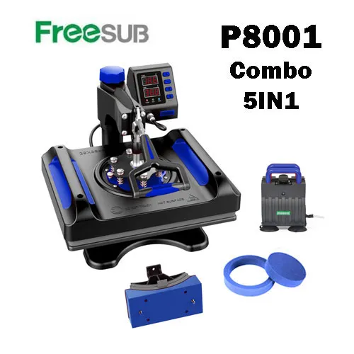 P8001 Freesub Combo 5'i 1 Arada Transfer Baskı Presi 29x38 cm